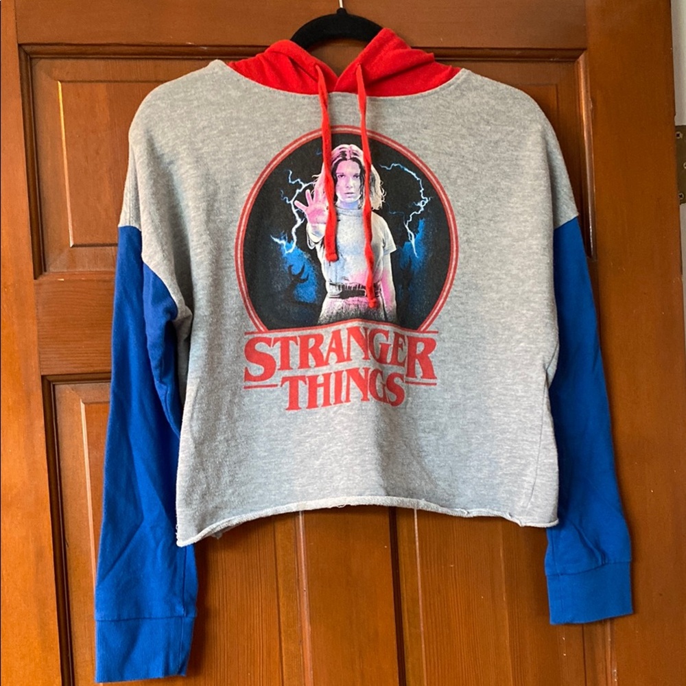 Stranger Things El Hoodie with Red and Blue Sleeves